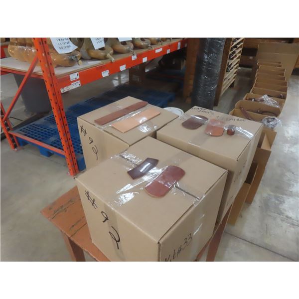 3 Boxes of New Leather Strap Accessories – Approx 56 lbs