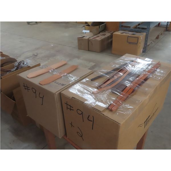 2 Boxes of New Leather Strap Accessories – Approx 35 lbs
