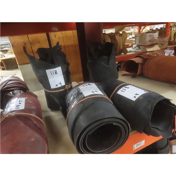 New Black Latigo Leather, 9–10 oz – Approx 58 SqFt (Multiple Pieces)