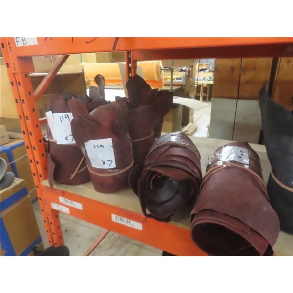 New Burgundy Latigo Leather, 10–12 oz – Approx 83 SqFt (Multiple Pieces)