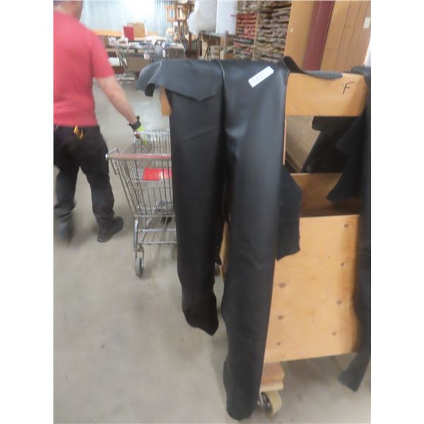 Black Upholstery Leather Full Hides – Approx 100 Sq Ft / 2 Pieces 50 Sq Ft