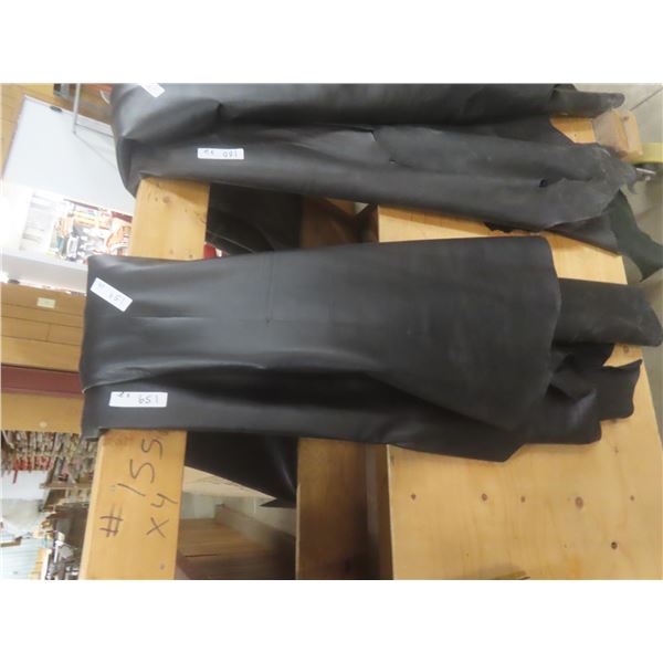 Black Upholstery Leather Full Hides – Approx 100 Sq Ft / 2 Pieces 50 Sq Ft