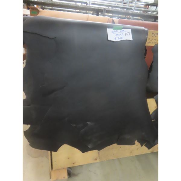 Black Latigo Leather, 9–10 oz – 4 Half-Hide Pieces, Approx 24 SqFt