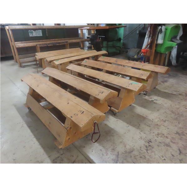 5 Rolling Saddle Stands, Largest Size, 80"L × 24"H