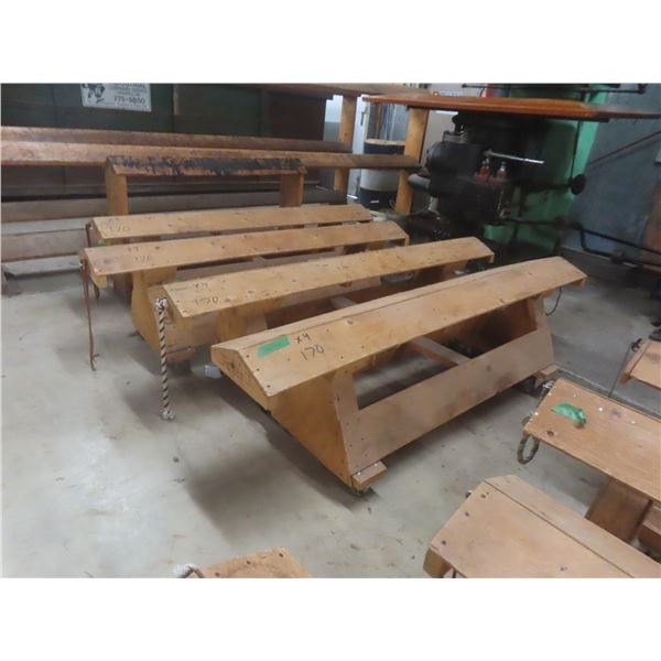 4 Rolling Saddle Stands, Largest Size, 80"L × 24"H
