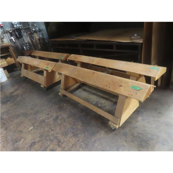 4 Rolling Saddle Stands, Largest Size, 80"L × 24"H