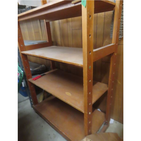 4-Tier Wood Shelf Unit, 92"H × 48"W × 24"D