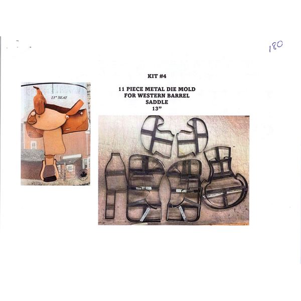 11-Piece Metal Die Mold for Western Barrel Saddle, 13" Seat (Kit #4)