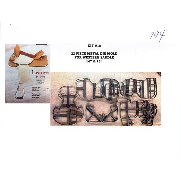 22-Piece Metal Die Mold for Western Saddle, 14" & 15" Seat – Bow River Racer Style (Kit #18)