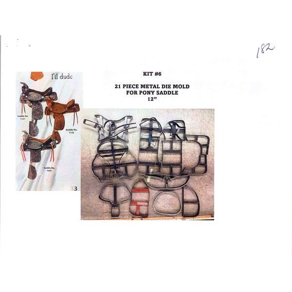 21-Piece Metal Die Mold for Pony Saddle, 12" Seat – L'il Dude Style (Kit #6)