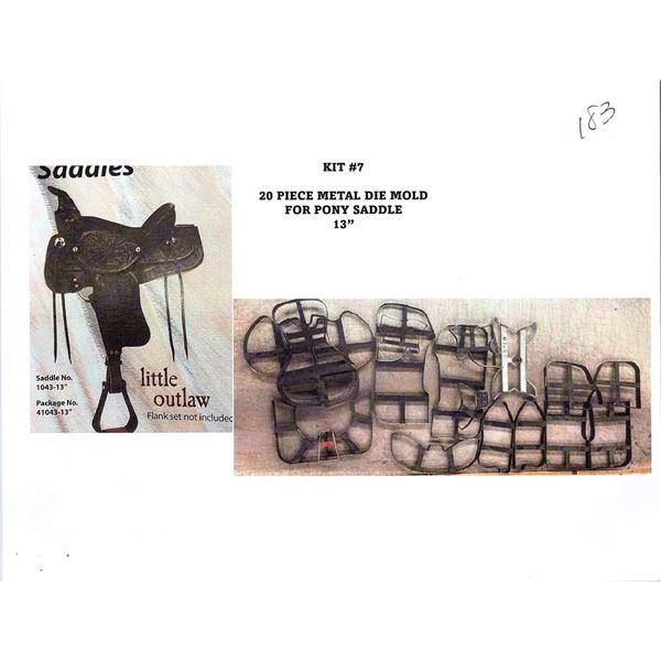 20-Piece Metal Die Mold for Pony Saddle, 13" Seat – Little Outlaw Style (Kit #7)
