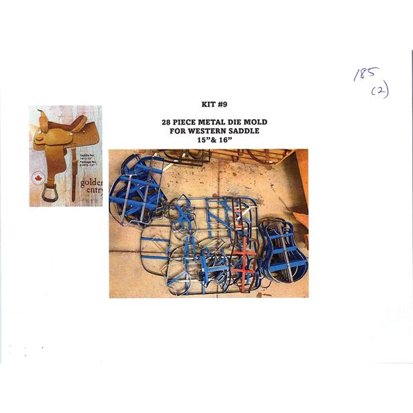 28-Piece Metal Die Mold for Western Saddle, 15" & 16" Seat – Golden Entry Style (Kit #9)