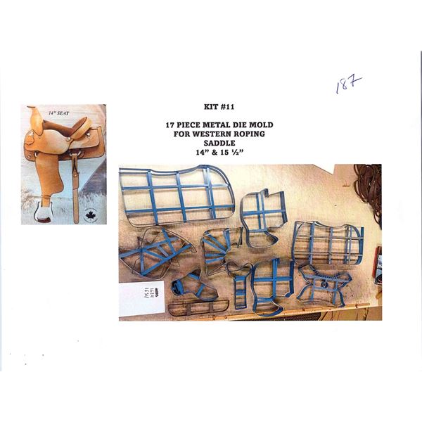 17-Piece Metal Die Mold for Western Roping Saddle, 14" & 15½" Seat (Kit #11)
