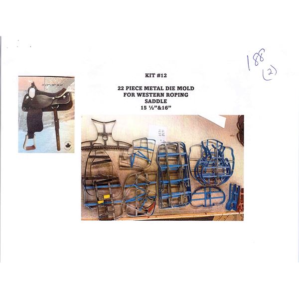 22-Piece Metal Die Mold for Western Roping Saddle, 15½" & 16" Seat (Kit #12)