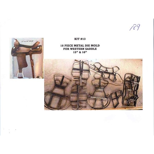 18-Piece Metal Die Mold for Western Saddle, 15" & 16" Seat (Kit #13)