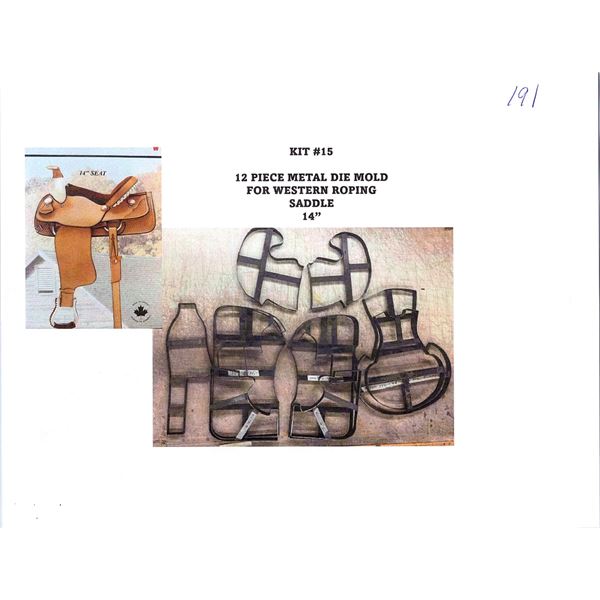 12-Piece Metal Die Mold for Western Roping Saddle, 14" Seat (Kit #15)