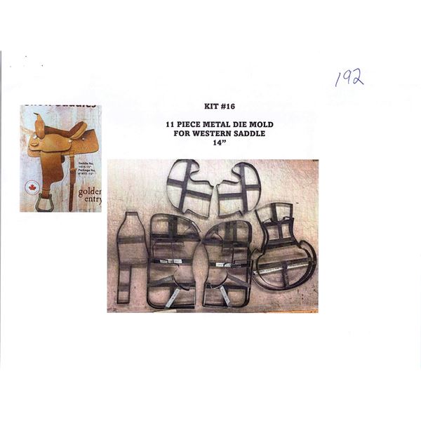 11-Piece Metal Die Mold for Western Saddle, 14" Seat – Golden Entry Style (Kit #16)