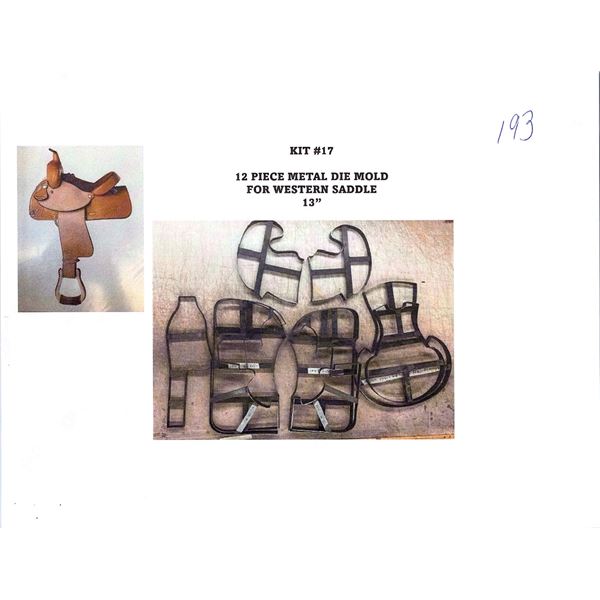 12-Piece Metal Die Mold for Western Saddle, 13" Seat (Kit #17)