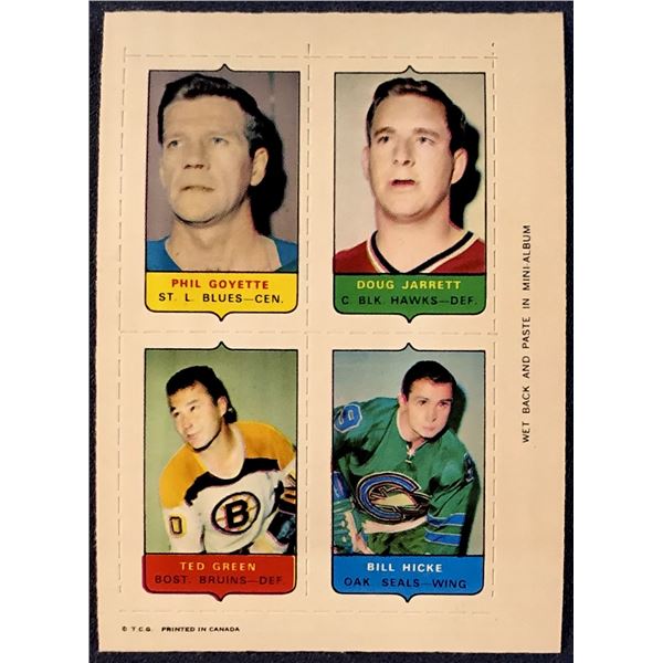 1969 O-PEE-CHEE HOCKEY 4-IN-1 TED GREEN