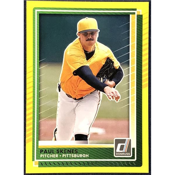 2025 DONRUSS YELLOW PARALLEL PAUL SKENES ROOKIE CARD