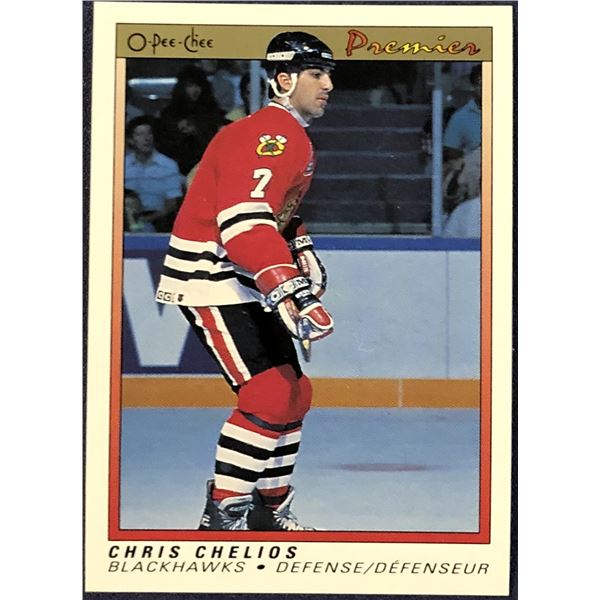 1990-91 O-PEE-CHEE PREMIER NHL CHRIS CHELIOS (HOF)