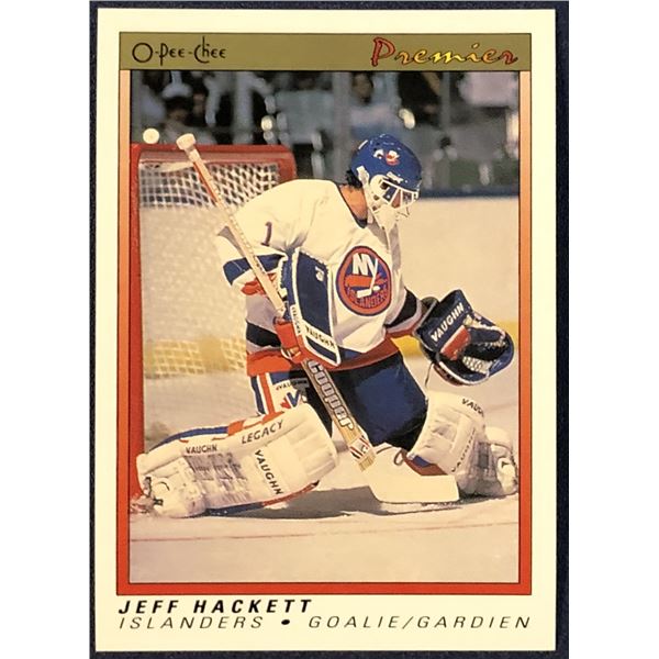 1990-91 O-PEE-CHEE PREMIER NHL JEFF HACKETT ROOKIE CARD