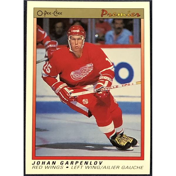 1990-91 O-PEE-CHEE PREMIER NHL JOHAN GARPENLOV ROOKIE CARD