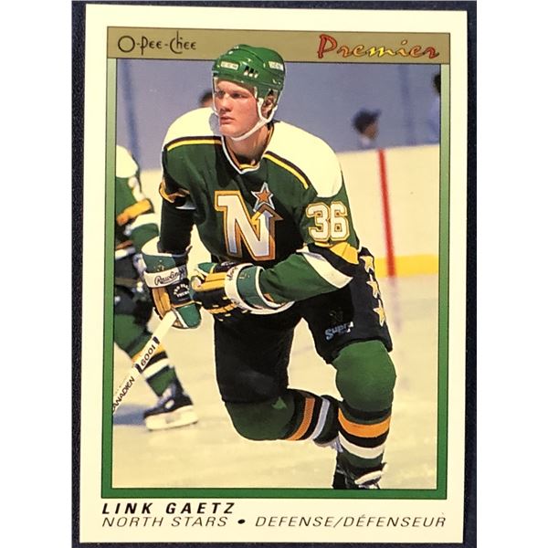 1990-91 O-PEE-CHEE PREMIER NHL LINK GAETZ ROOKIE CARD