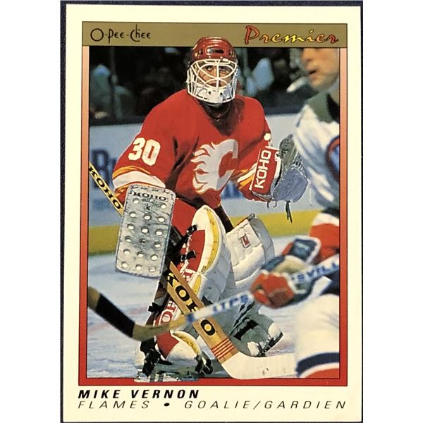 1990-91 O-PEE-CHEE PREMIER NHL MIKE VERNON (HOF)