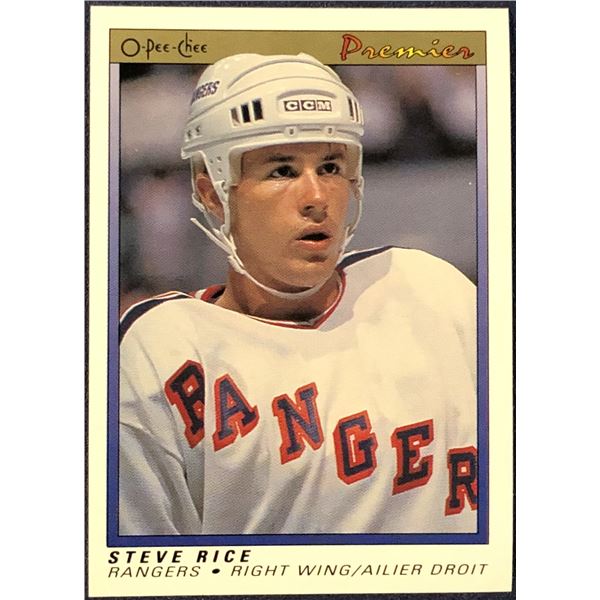 1990-91 O-PEE-CHEE PREMIER NHL STEVEN RICE ROOKIE CARD