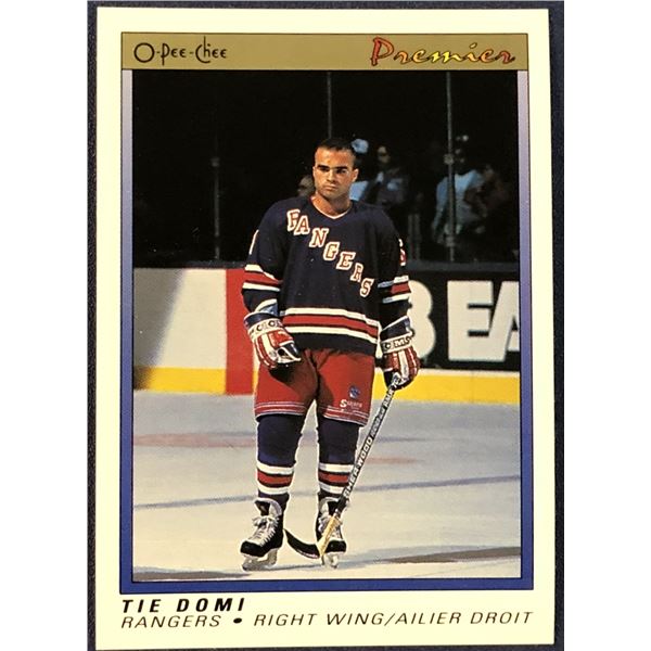 1990-91 O-PEE-CHEE PREMIER NHL TIE DOMI ROOKIE CARD