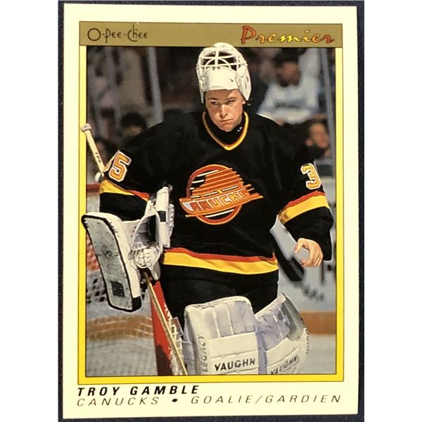 1990-91 O-PEE-CHEE PREMIER NHL TROY GAMBLE ROOKIE CARD