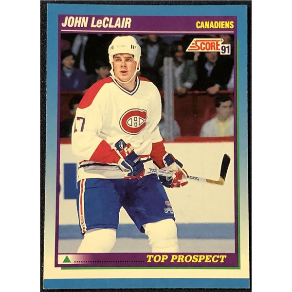 1991-92 SCORE JOHN LeCLAIR ROOKIE CARD