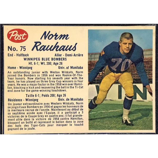 1962 POST CEREAL CFL NORM RAUHAUS