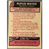 Image 2 : 1977 TOPPS RUFUS MAYES (HOF)