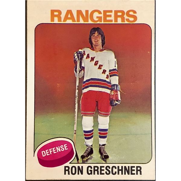 1975-76 NHL TOPPS RON GRESCHNER ROOKIE CARD