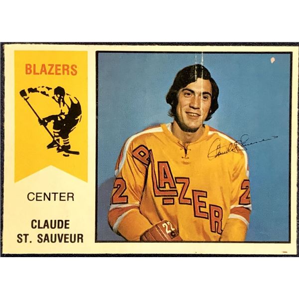 1974-75 O-PEE-CHEE WHA CLAUDE ST. SAUVEUR ROOKIE CARD