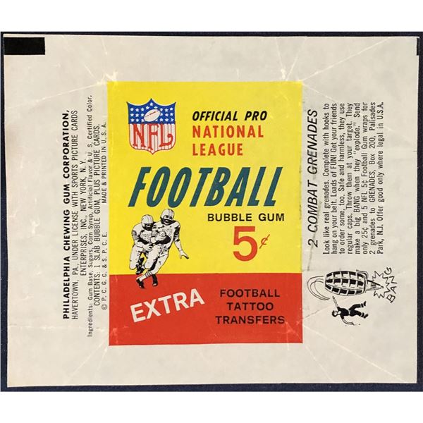 1964 PHILADELPHIA GUM COMPANY NFL FOOTBALL WRAPPER