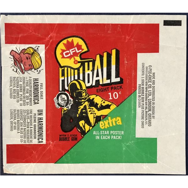 1971 O-PEE-CHEE FOOTBALL WRAPPER