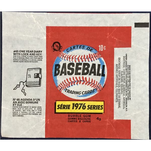 1976 O-PEE-CHEE BASEBALL WRAPPER