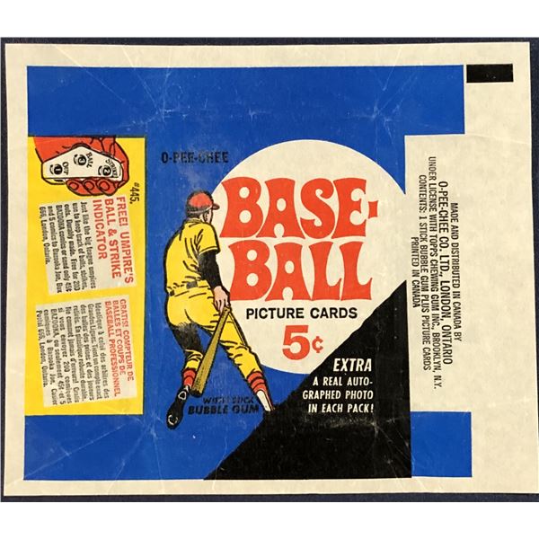 1969 O-PEE-CHEE BASEBALL WRAPPER