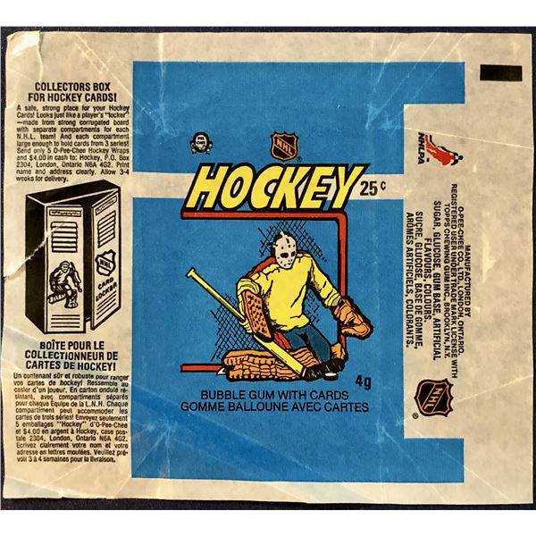 1982-83 O-PEE-CHEE HOCKEY WRAPPER