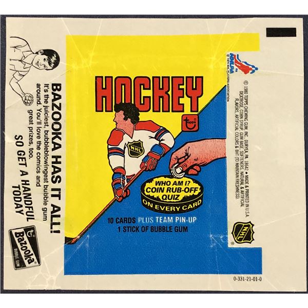 1980-81 TOPPS HOCKEY WRAPPER