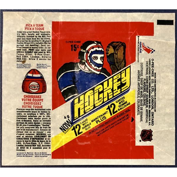 1977-78 O-PEE-CHEE HOCKEY WRAPPER