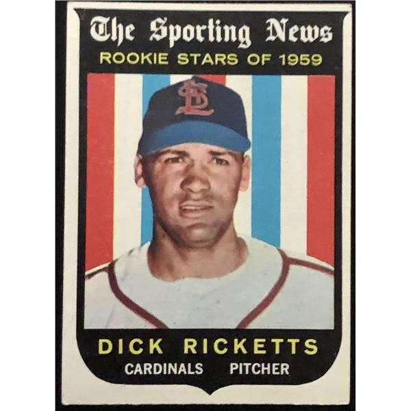 1959 TOPPS GRAYBACK DICK RICKETTS ROOKIE CARD