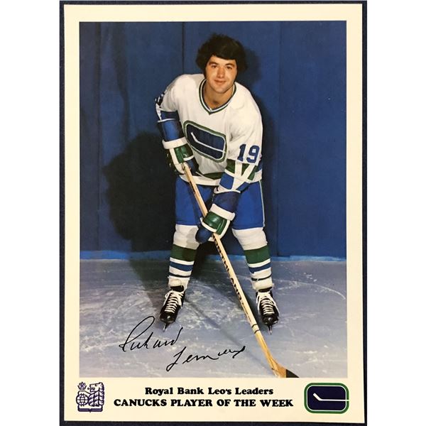 1972-73 ROYAL BANK VANCOUVER CANUCKS - RICHARD LEMIEUX