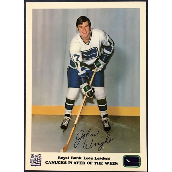 1972-73 ROYAL BANK VANCOUVER CANUCKS - JOHN WRIGHT