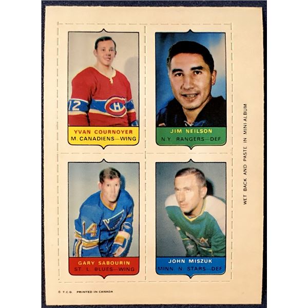 1969 O-PEE-CHEE HOCKEY 4-IN-1 YVAN COURNOYER  (HOF)