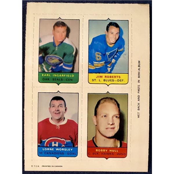 1969 O-PEE-CHEE HOCKEY 4-IN-1 BOBBY HULL (HOF)