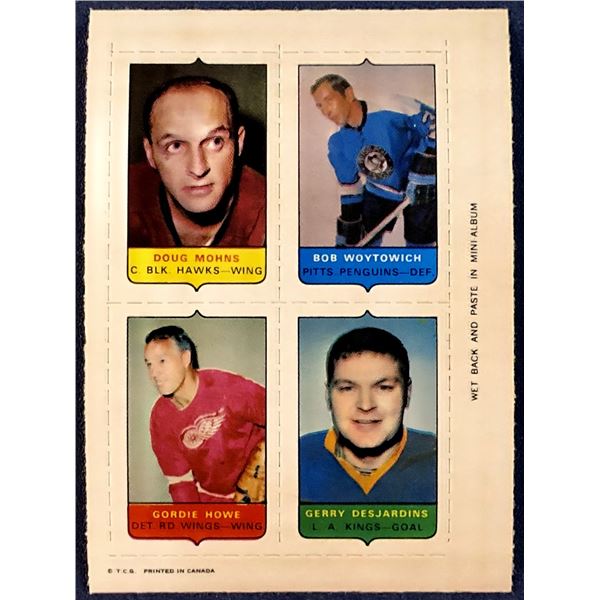1969 O-PEE-CHEE HOCKEY 4-IN-1 GORDIE HOWE (HOF)
